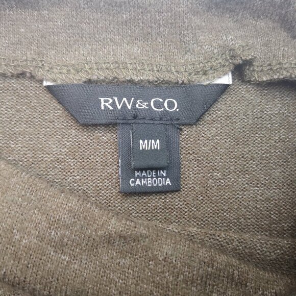 RW&CO. Ladies Size Medium Brown Lightweight Mock Neck Sweater - Picture 3 of 10